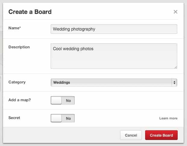 Create a Pinterest Board