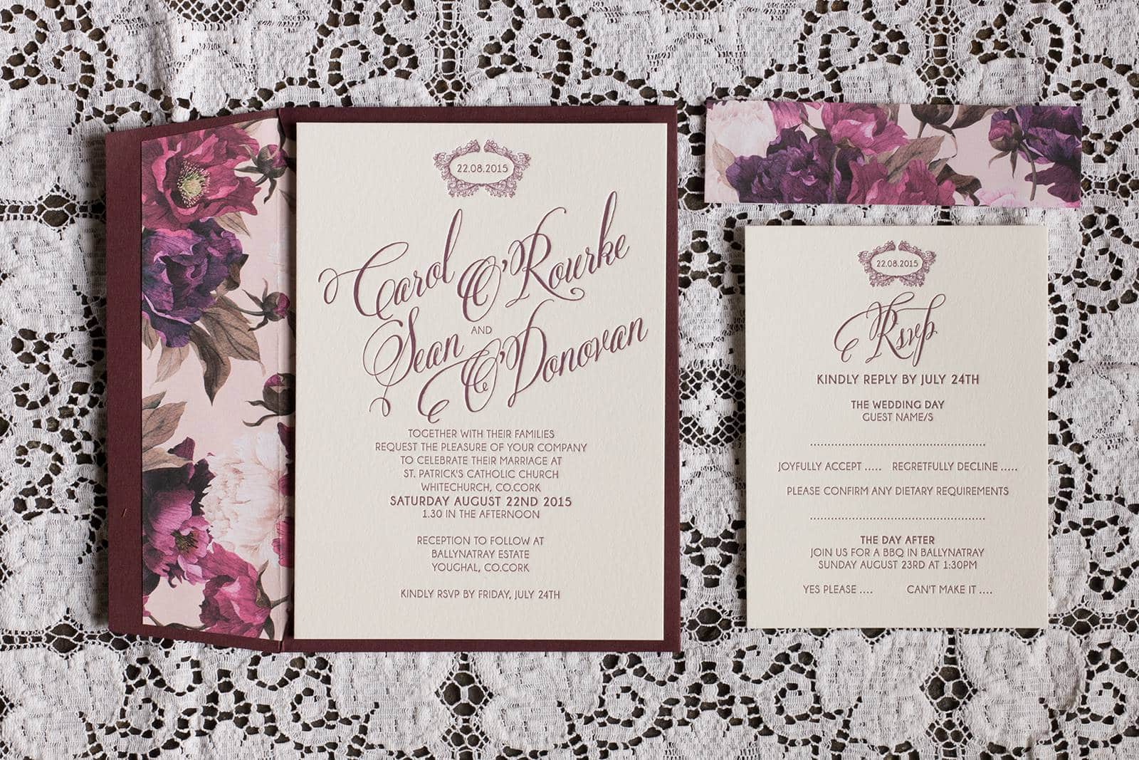 Carol & Sean Wedding Invitation Suite